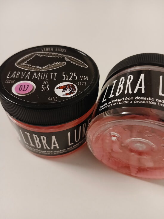 Larva multi 25mm (5x5), 017 - Bubble Gum, 2,25gr, Krill, 25(5x5)psc/pack